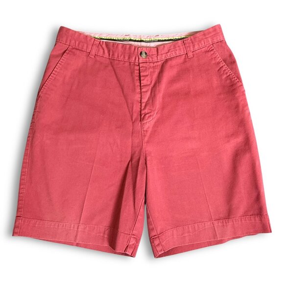 Tailorbyrd‎ Classic Shorts Cotton Sunwashed Red Preppy Flat Front Chino Mens 34 - Picture 1 of 9